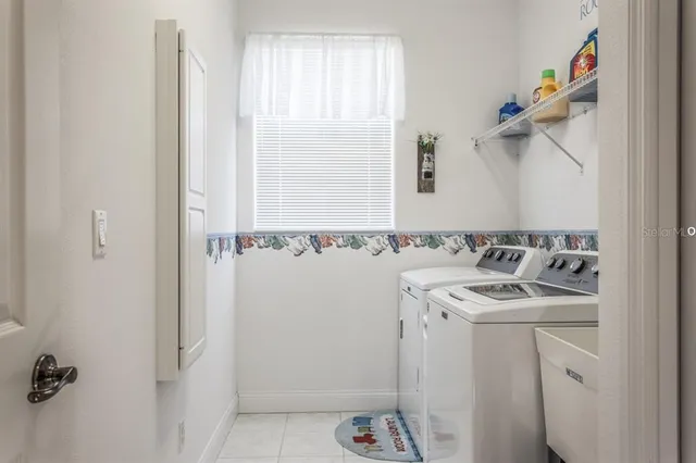 a view of a park with a porch