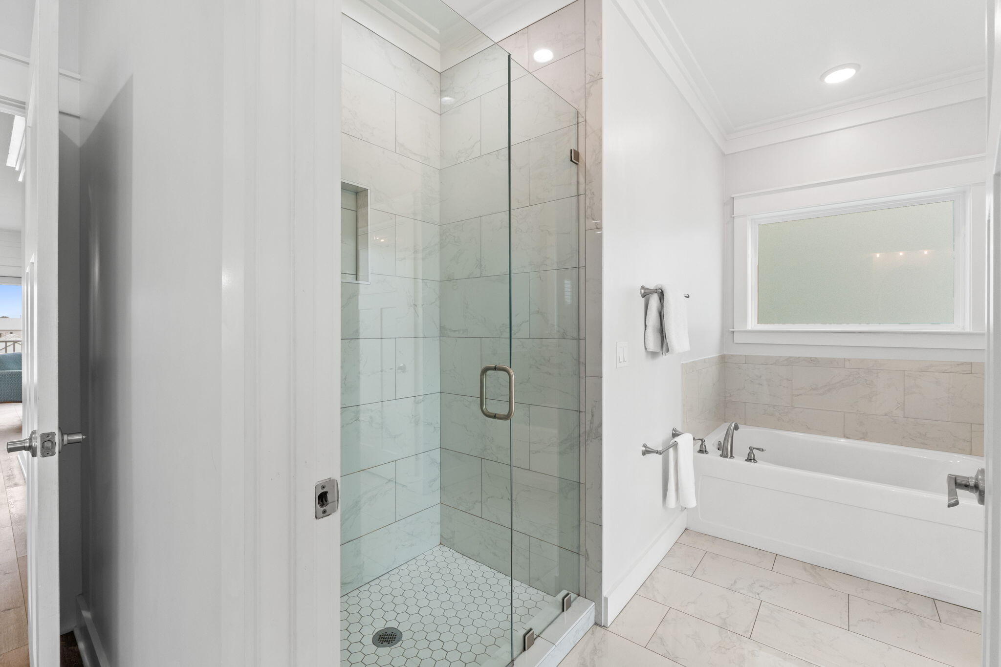116 Riviera Drive Panama City Beach, FL 32413 - Photo 34 of 66 a bathroom with a shower and bathtub