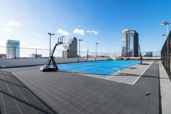 a room with gym equipment