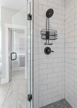 a bathroom with a shower