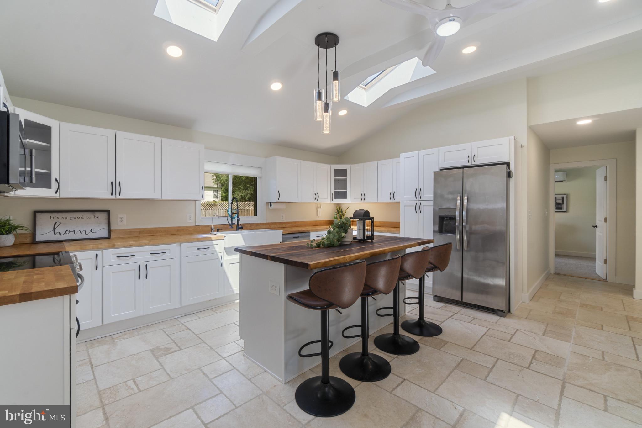 Cathedral ceiling & Skylights -Huge "Farm Sink"