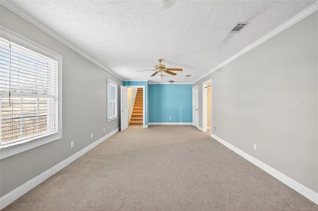a view of a livingroom with a window