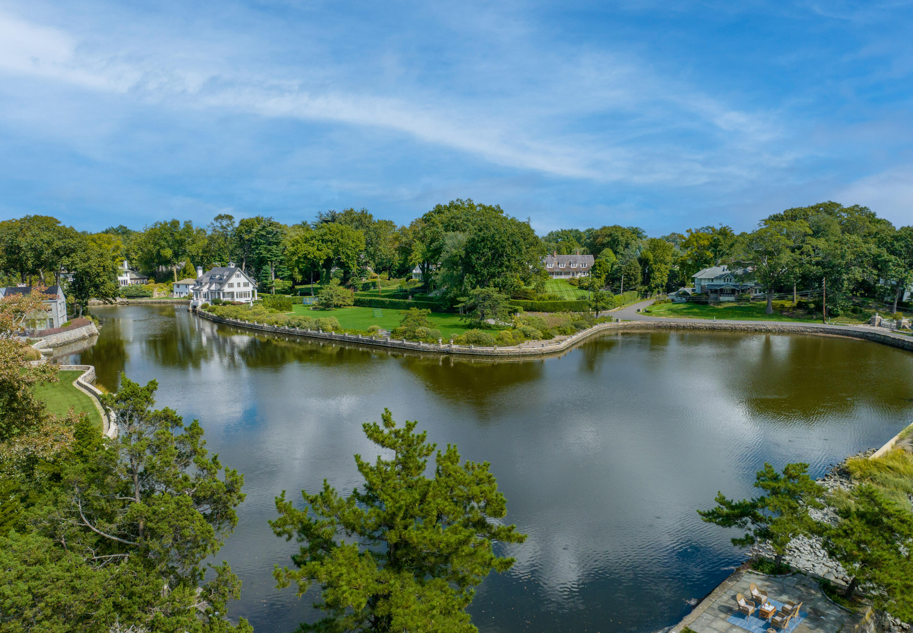 1 Runkenhage Road Darien, CT 06820 - Photo 9 of 33 an aerial view of a houses with lake view