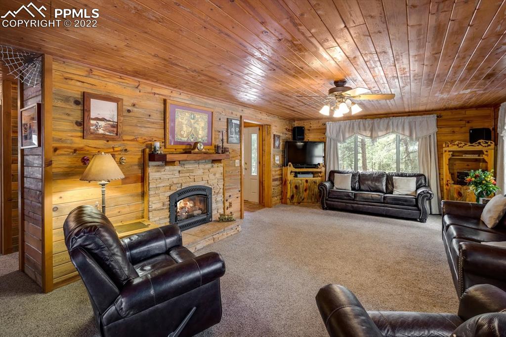 5030 Cedar Way Elizabeth, CO 80107 - Photo 6 of 33 a living room with furniture and a fireplace