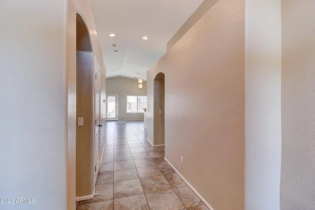 a view of gallery with hallway