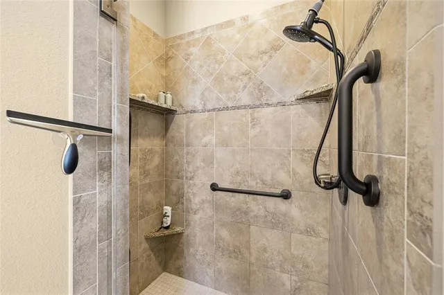 a bathroom with a shower