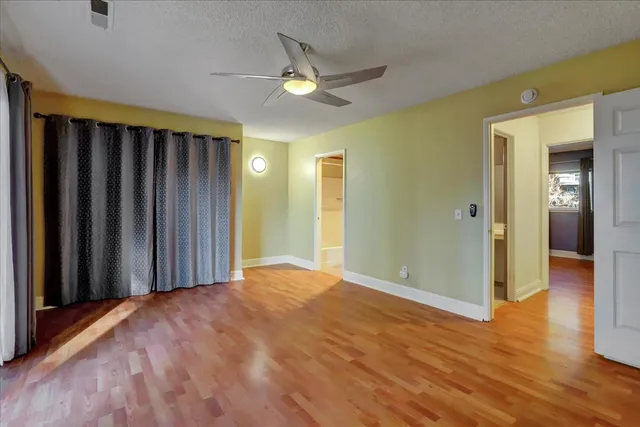 a view of a yard with a tree