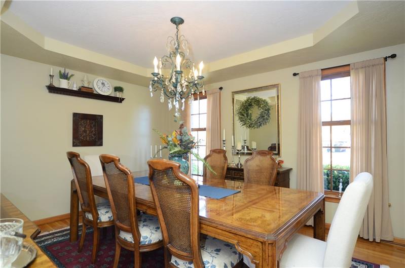 480 Sebring Road Beaver, PA 15009 - Photo 5 of 25 The beautiful tray ceiling and chandelier add elegance to this dining room.