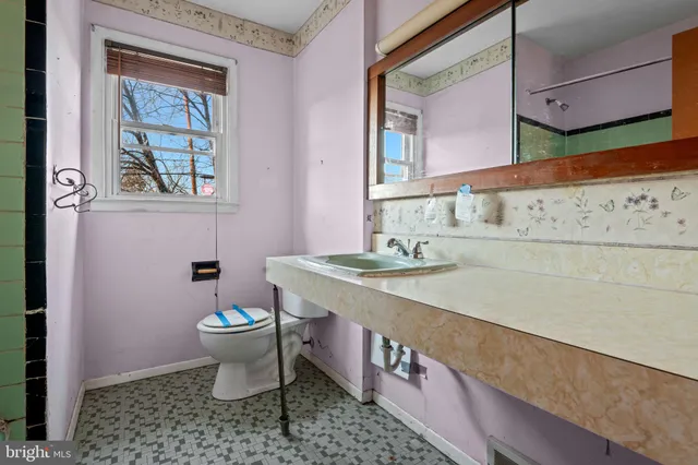 a bathroom with a sink a toilet a mirror and shower