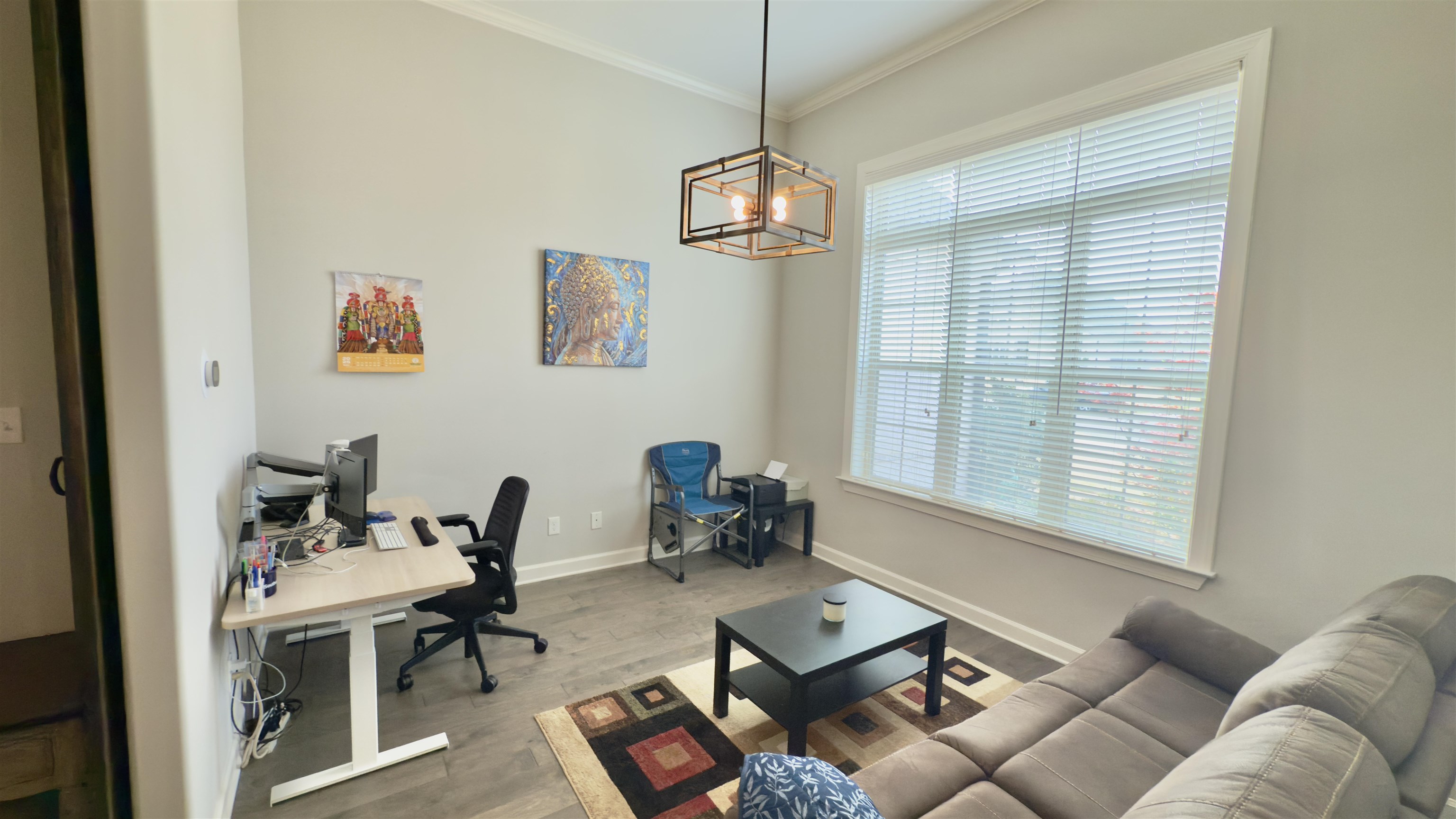 1280 Mountain Side Drive Collierville, TN 38017 - Photo 8 of 29 Home office featuring baseboards, wood finished floors, an inviting chandelier, and crown molding