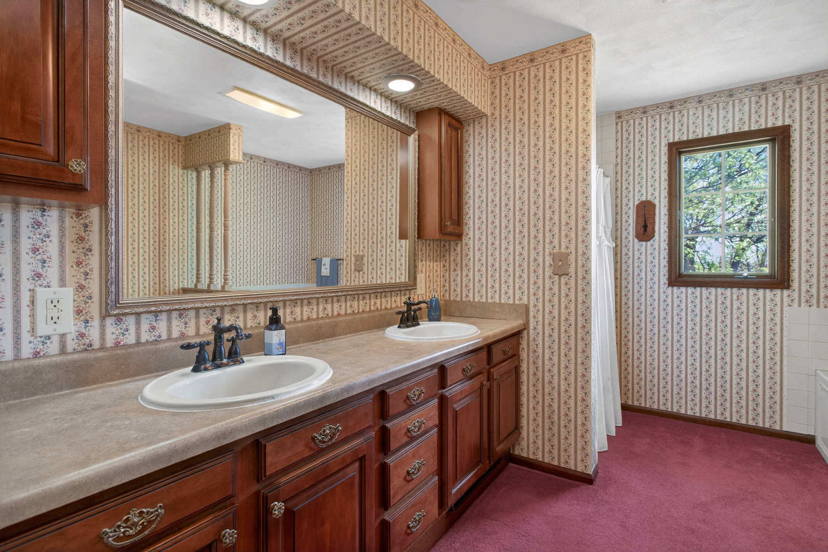 2660 252nd Street De Witt, IA 52742 - Photo 28 of 45 a bathroom with a sink double vanity and a mirror