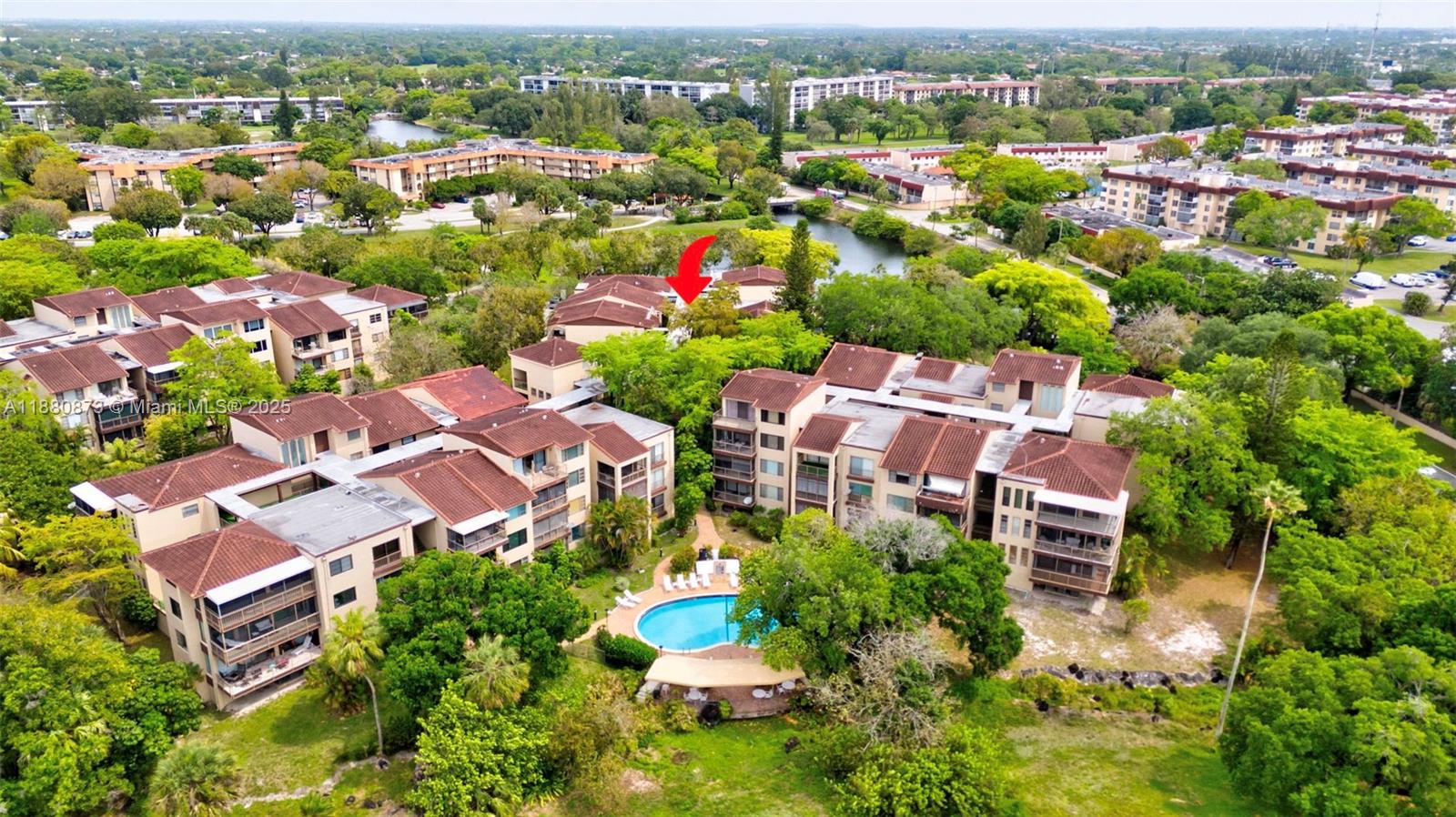 6010 South Falls Cir Drive, Unit 419 Lauderhill, FL 33319 - Photo 35 of 45 an aerial view of residential houses with outdoor space and swimming pool