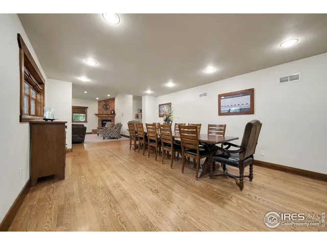a view of a dining area with furniture