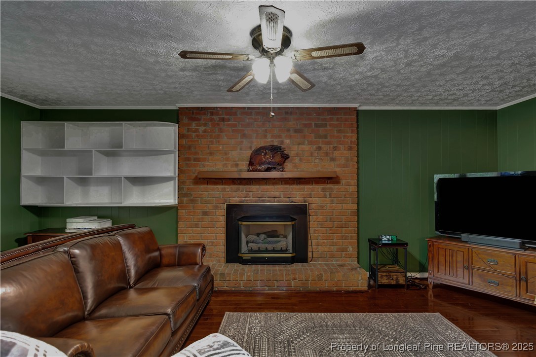 994 East Great Marsh Church Road St. Pauls, NC 28384 - Photo 19 of 30 a living room with furniture a flat screen tv and a fireplace