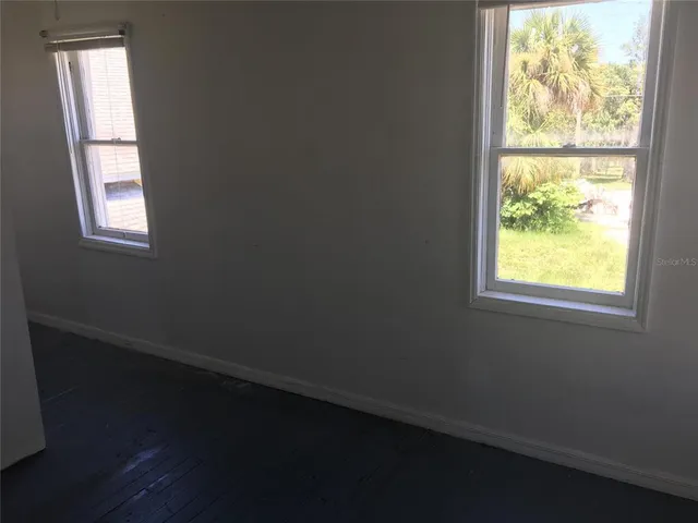 an empty room with a window