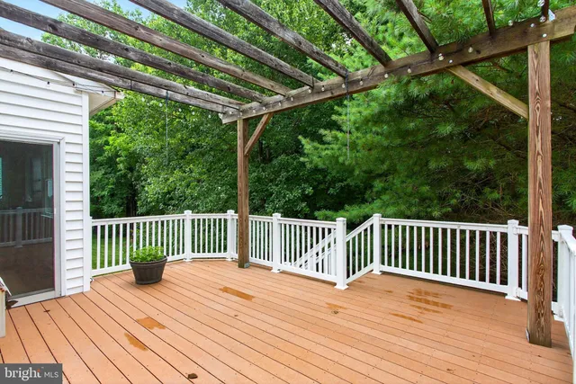 a view of a wooden deck