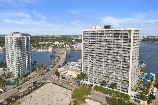 a view of a city with tall buildings