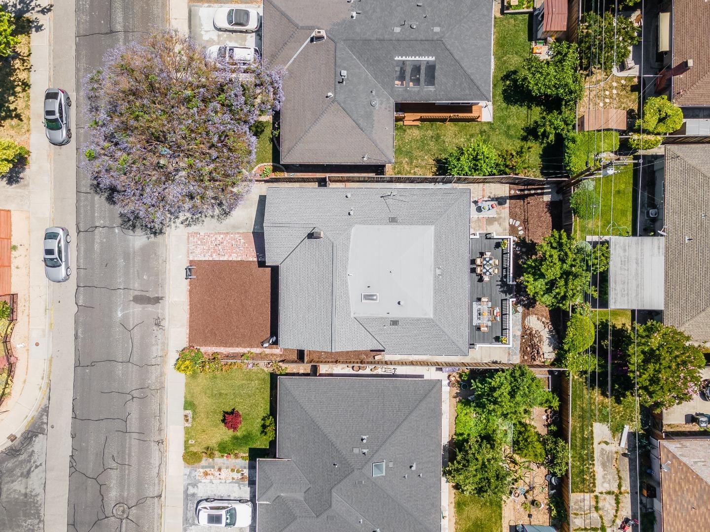 762 Armanini Avenue Santa Clara, CA 95050 - Photo 41 of 43 aerial view of a house with large trees and plants