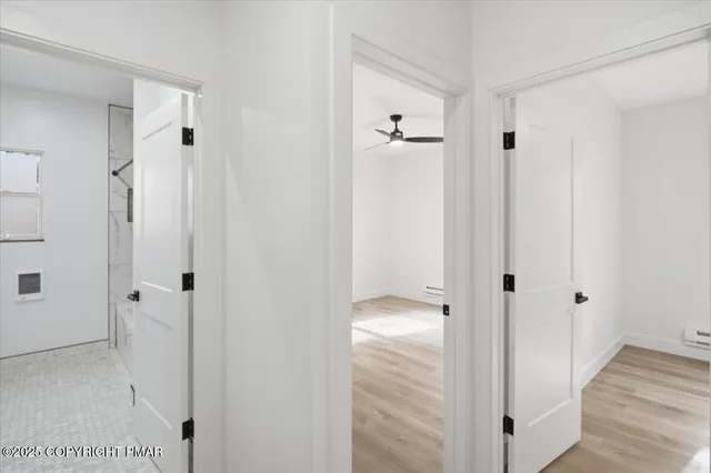a view of a bathroom with a shower