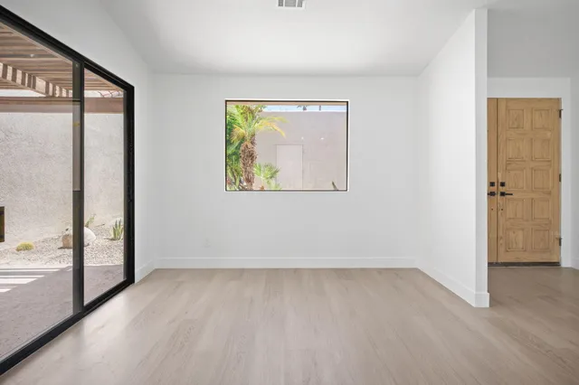 an empty room with a window