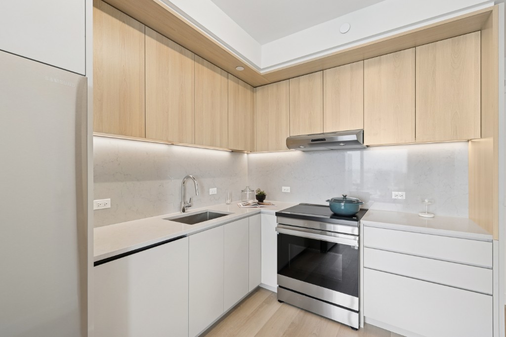 17 Hanover Place, Unit 25E Brooklyn, NY 11217 - Photo 5 of 8 a kitchen with a sink and a refrigerator