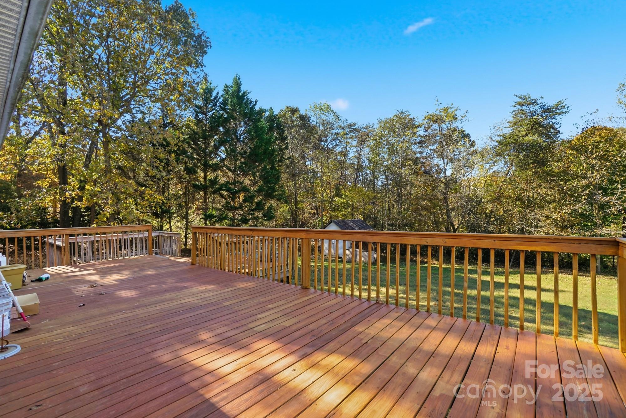 218 Fulbright Road Stony Point, NC 28678 - Photo 26 of 47 a view of balcony with wooden floor and fence