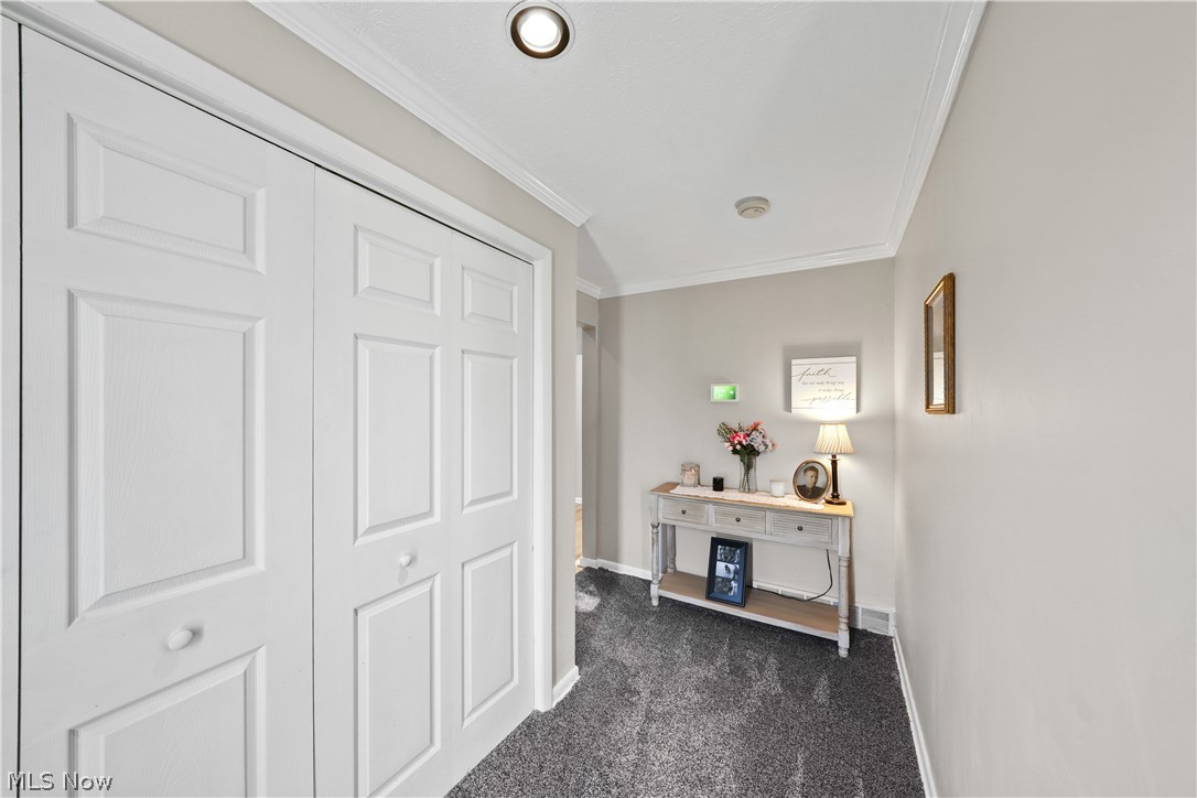 11247 Prospect Road Strongsville, OH 44149 - Photo 28 of 49 Hall featuring crown molding and dark colored carpet