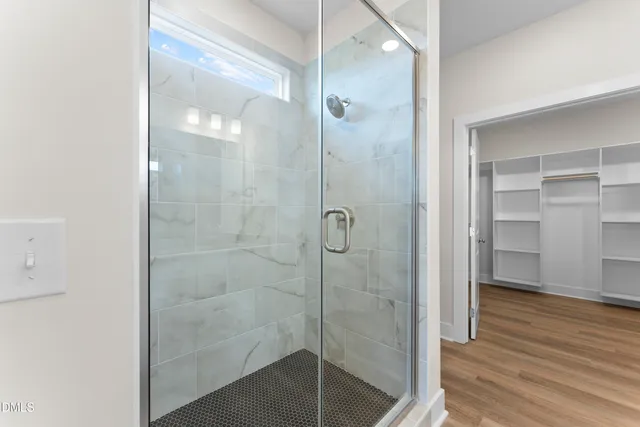 a bathroom with a shower