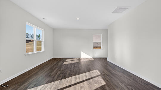 824 Comice Pear Way Willow Spring, NC 27592 - Photo 17 of 43 an empty room with wooden floor and windows