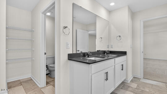 824 Comice Pear Way Willow Spring, NC 27592 - Photo 30 of 43 a bathroom with a sink and a mirror