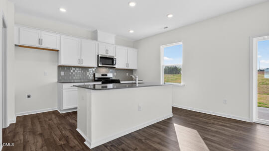824 Comice Pear Way Willow Spring, NC 27592 - Photo 8 of 43 a kitchen with stainless steel appliances granite countertop a stove a sink and a refrigerator