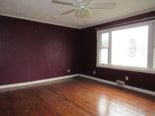 an empty room with a window