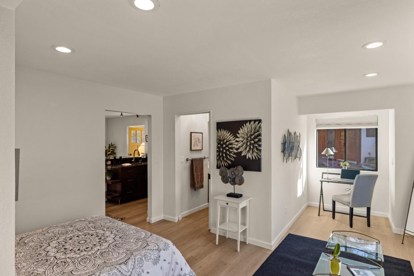 1390 Weston Ridge Road Scotts Valley, CA 95066 - Photo 35 of 55 a bedroom with furniture and a wooden floor