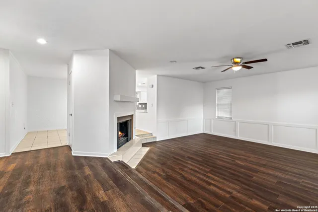 a view of a livingroom with a fireplace