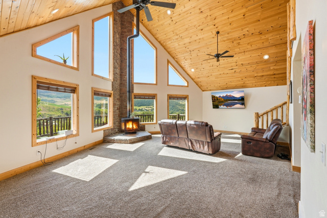 306 Spring Road Preston, ID 83263 - Photo 5 of 55 Vaulted wood-paneled ceilings with exposed beams
