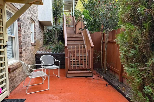 a view of outdoor seating space