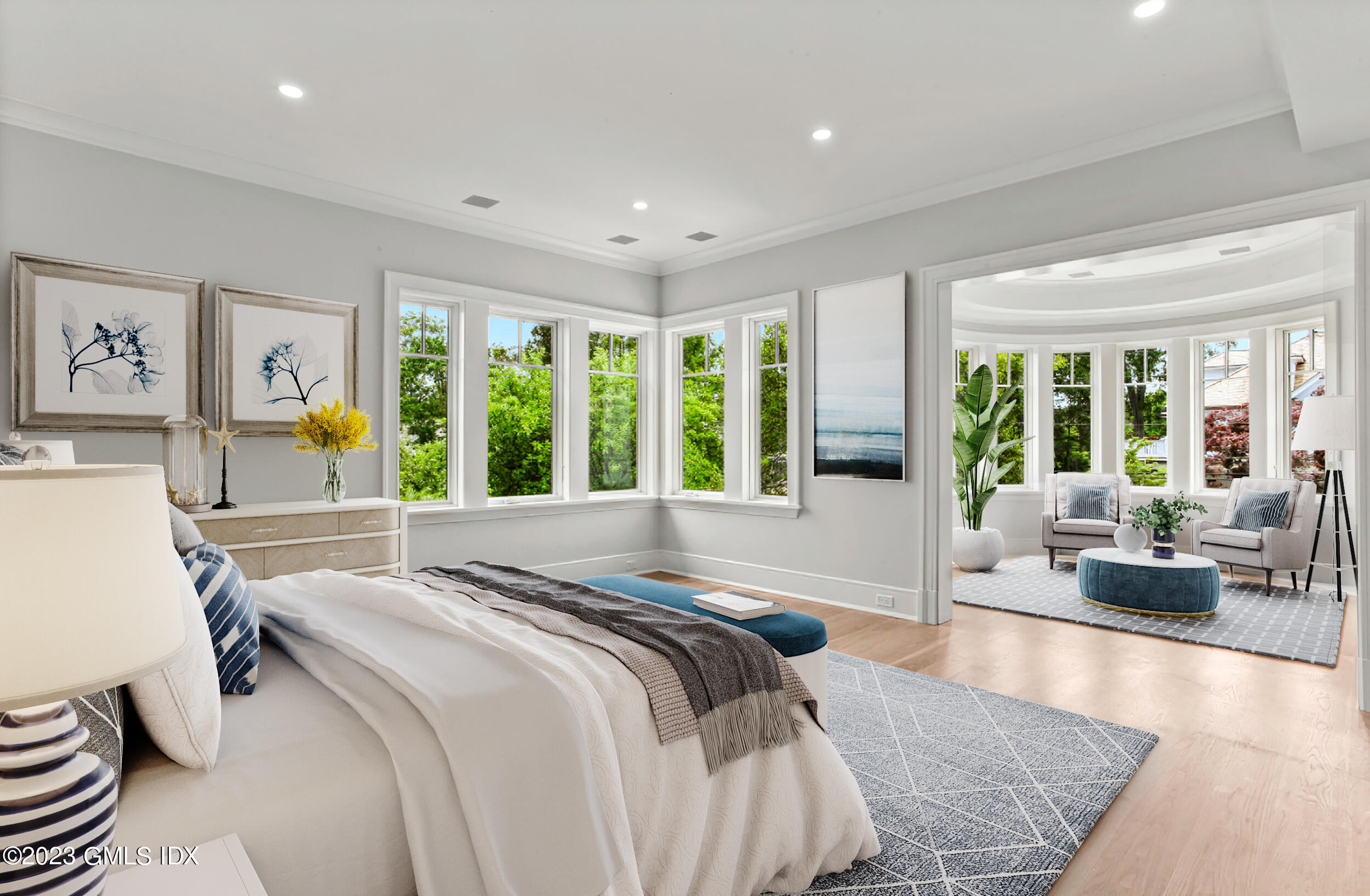 4 Ford Lane Old Greenwich, CT 06870 - Photo 16 of 43 a bedroom with a large bed and a large window