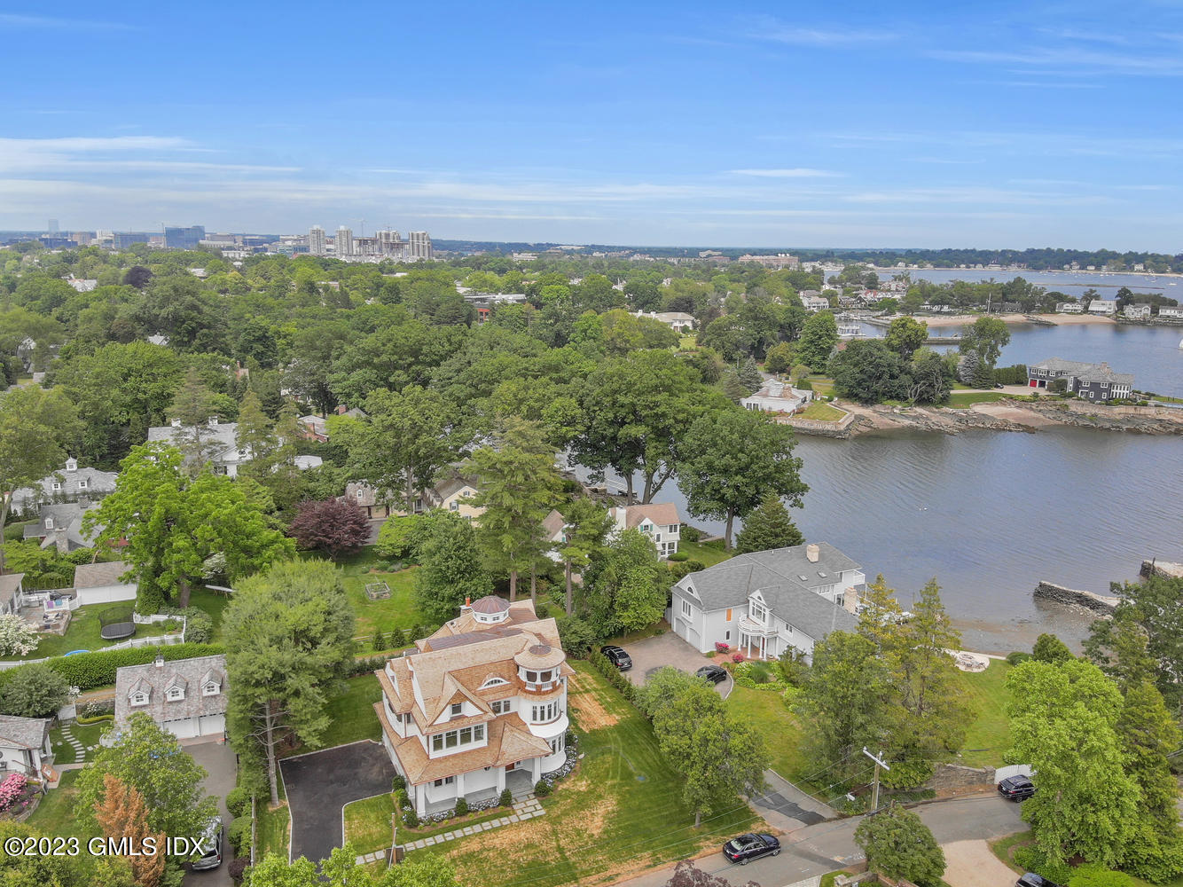 4 Ford Lane Old Greenwich, CT 06870 - Photo 38 of 43 an aerial view of a city with lots of residential buildings