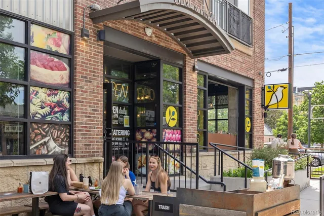 a front view of a building with street view