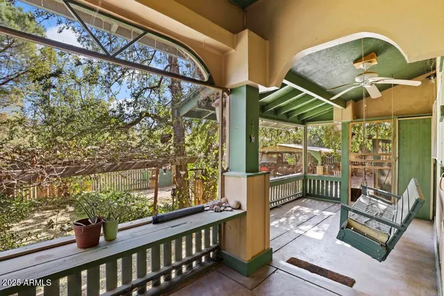 a view of balcony with couch