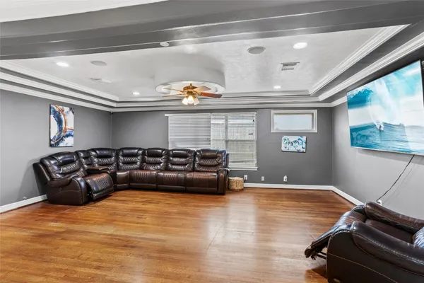 a living room with furniture