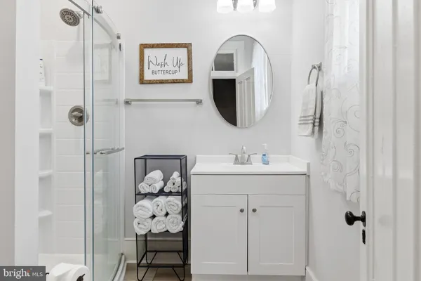a bathroom with a shower