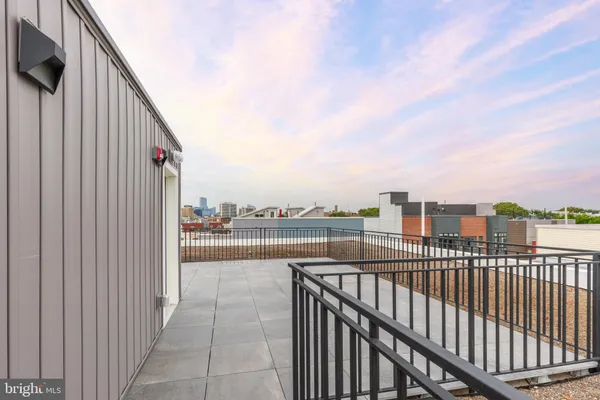 a balcony with city view