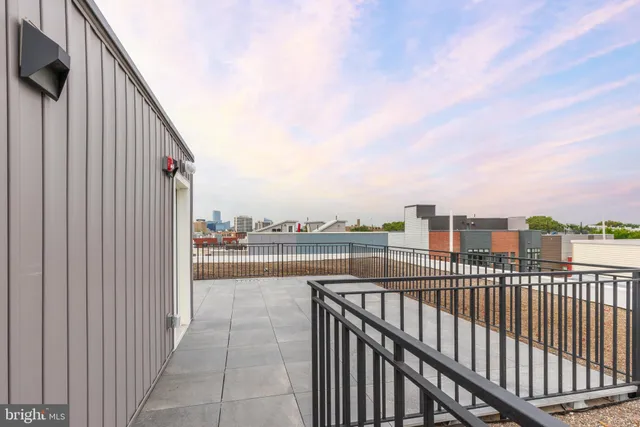 a balcony with city view