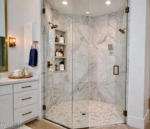 a bathroom with a shower