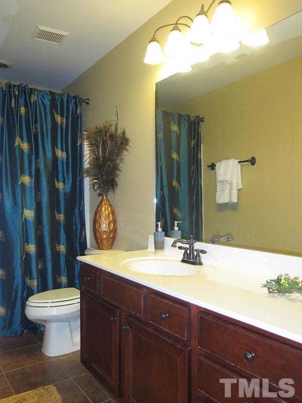 8733 Oregon Inlet Court Raleigh, NC 27603 - Photo 14 of 19 a bathroom with a sink a toilet and a mirror