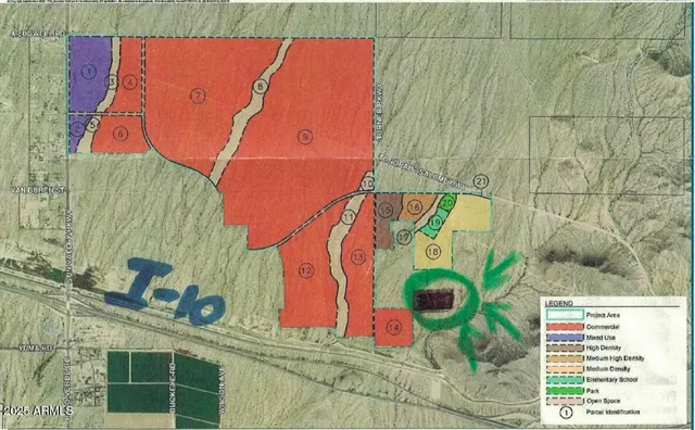 a view of a area with signage