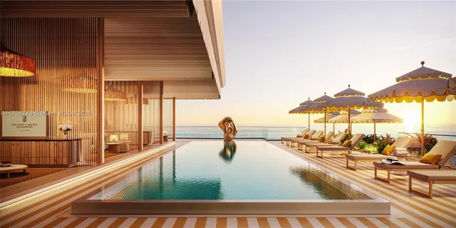 a view of swimming pool with outdoor seating