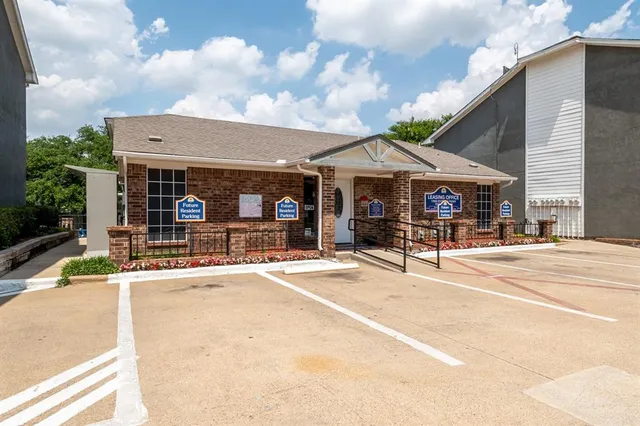 a building view with a outdoor space