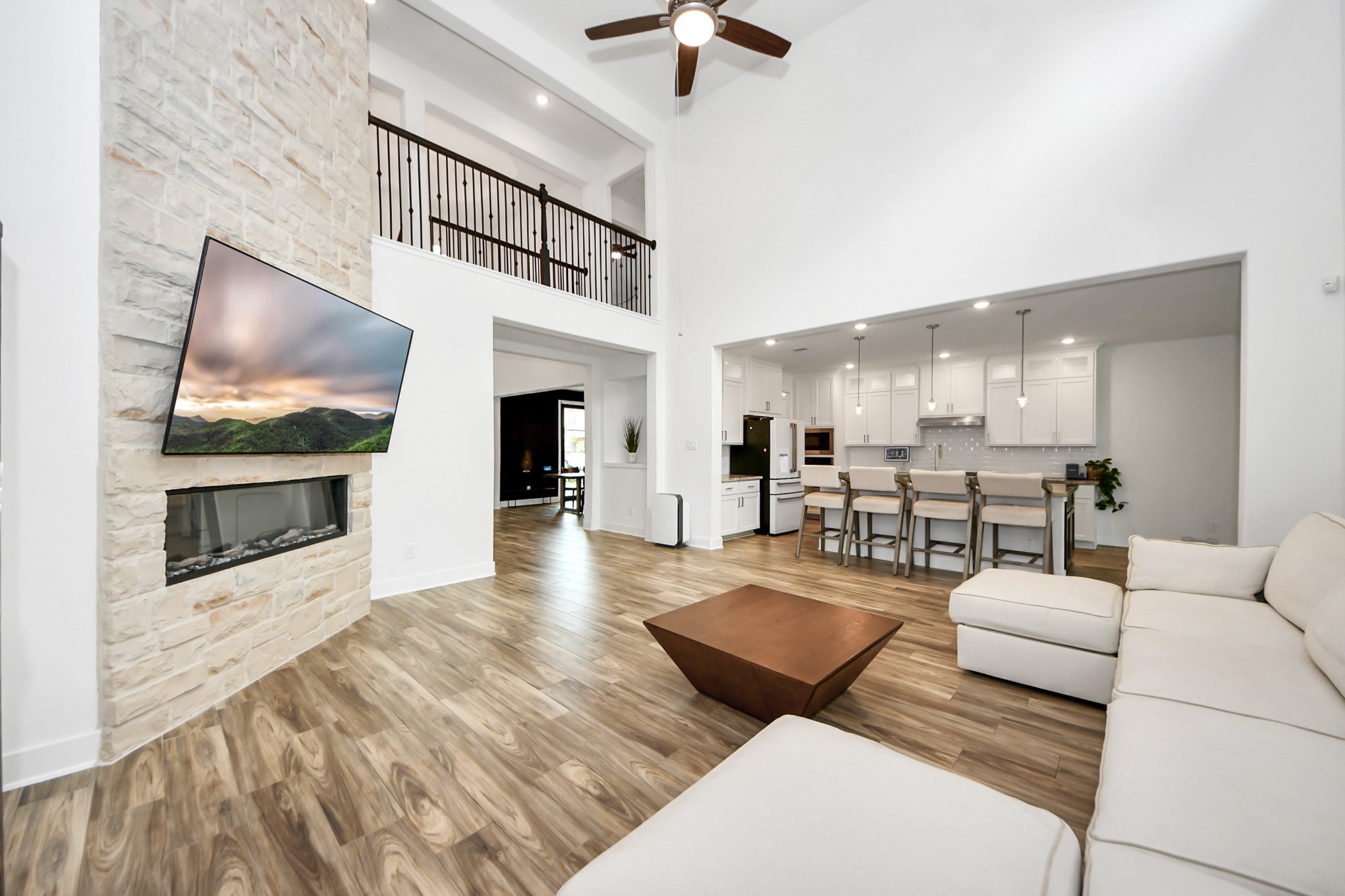 17355 Camillia Trail Conroe, TX 77302 - Photo 9 of 34 a living room with furniture and a fireplace